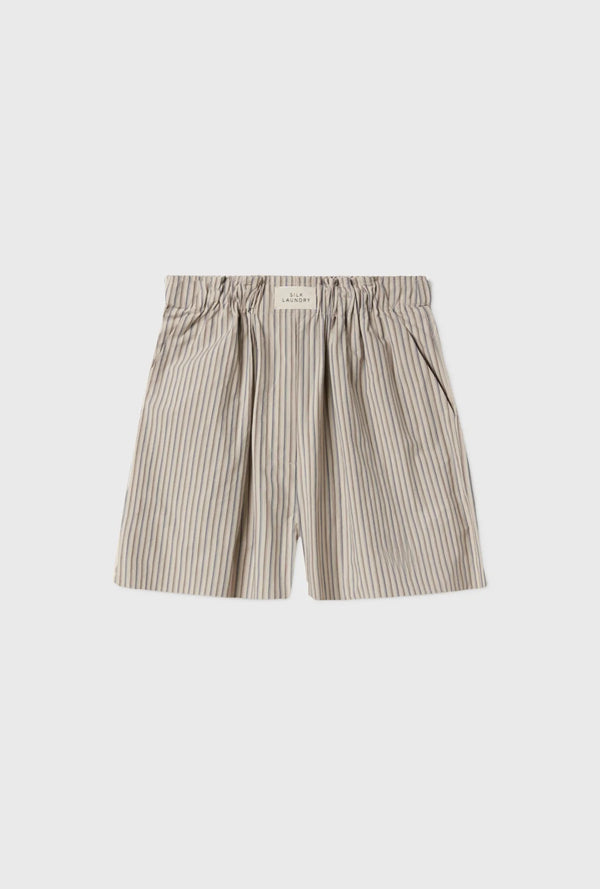 Cotton Silk Boxers Slate Stripe - Silk Laundry