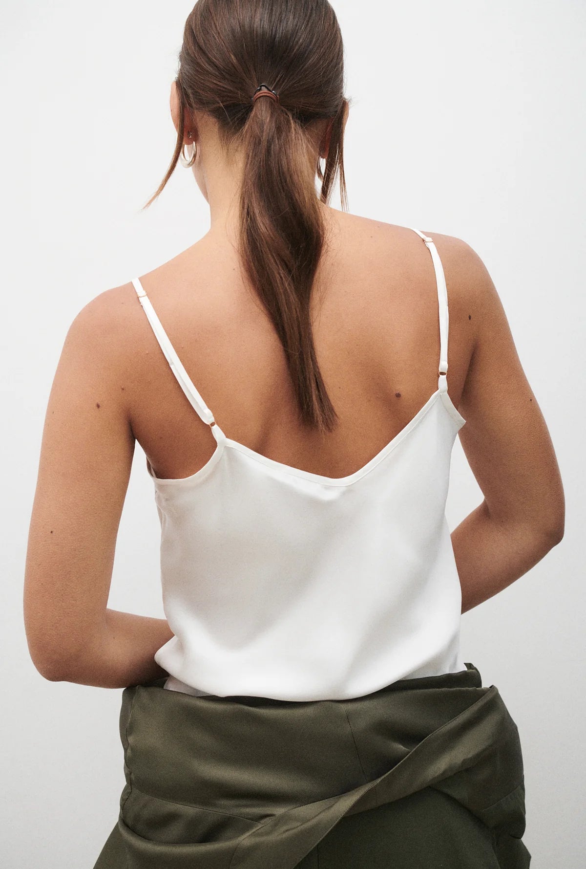 Bias Cut Cami White