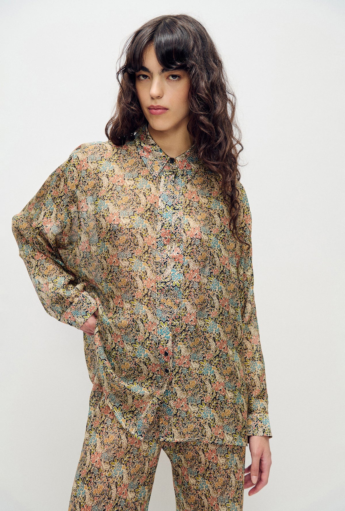 Chiffon Crossover Shirt Sugar Floral