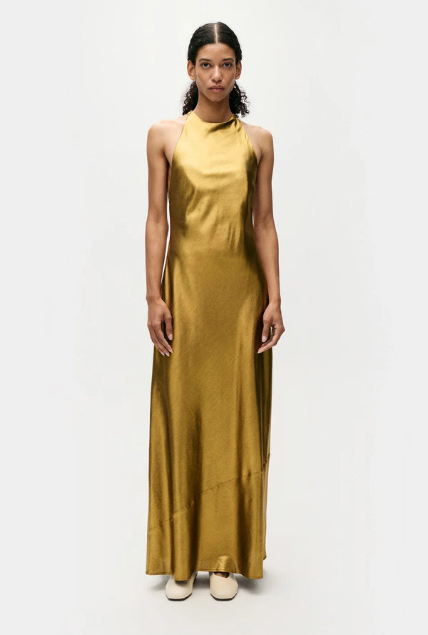 High Low Dress Gold - Silk Laundry