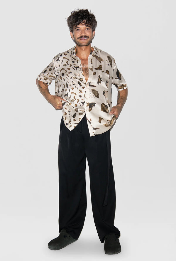 Short Sleeve Boyfriend Shirt Miracles Hazelnut - Silk Laundry
