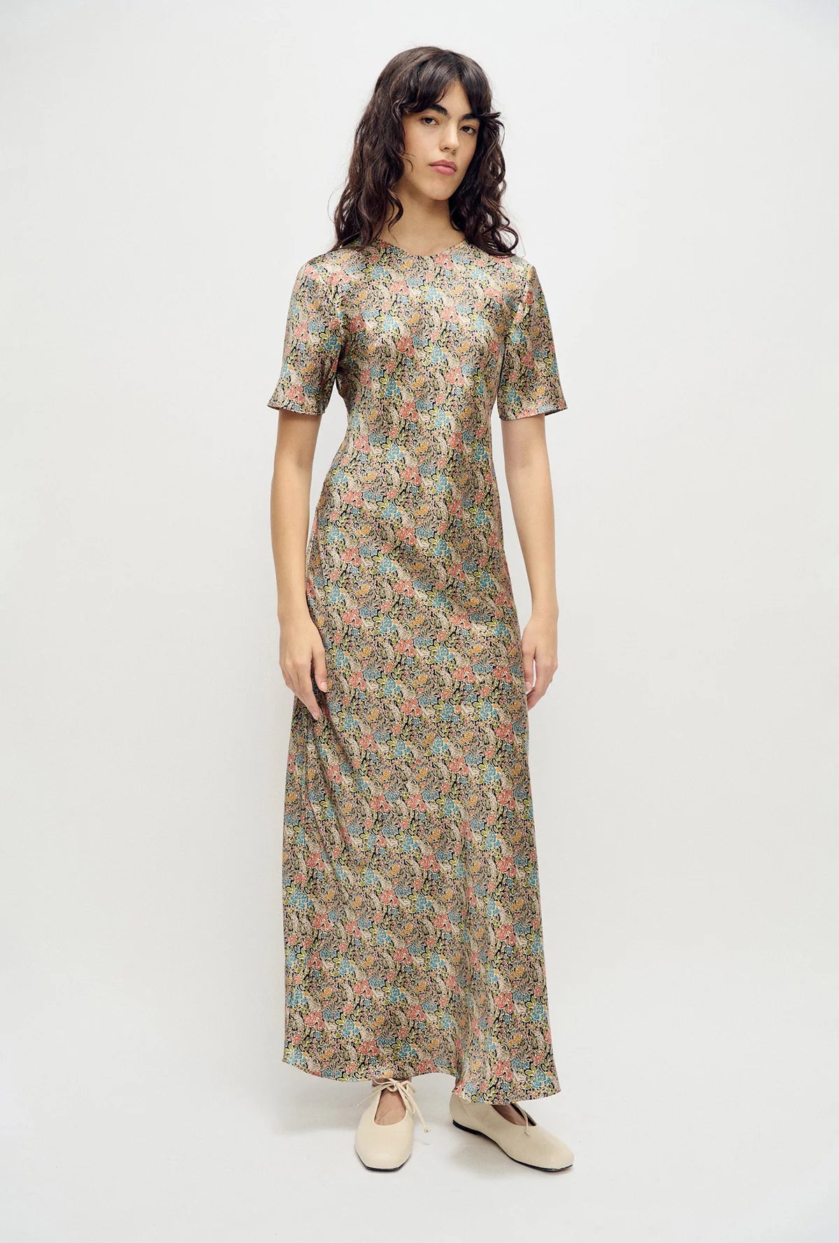 Short Sleeve Bias Cut Dress Sugar Floral