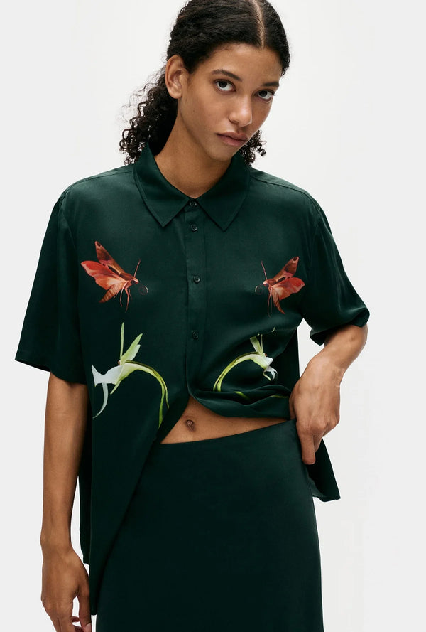 Short Sleeve Boyfriend Shirt Symbiotic - Silk Laundry