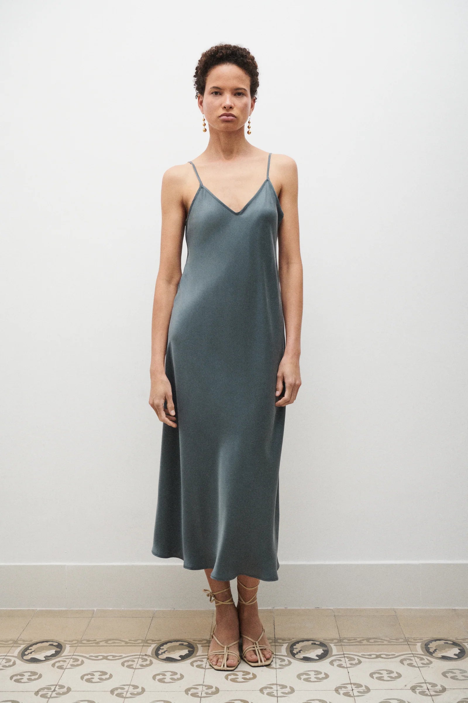 90s Slip Dress Slate