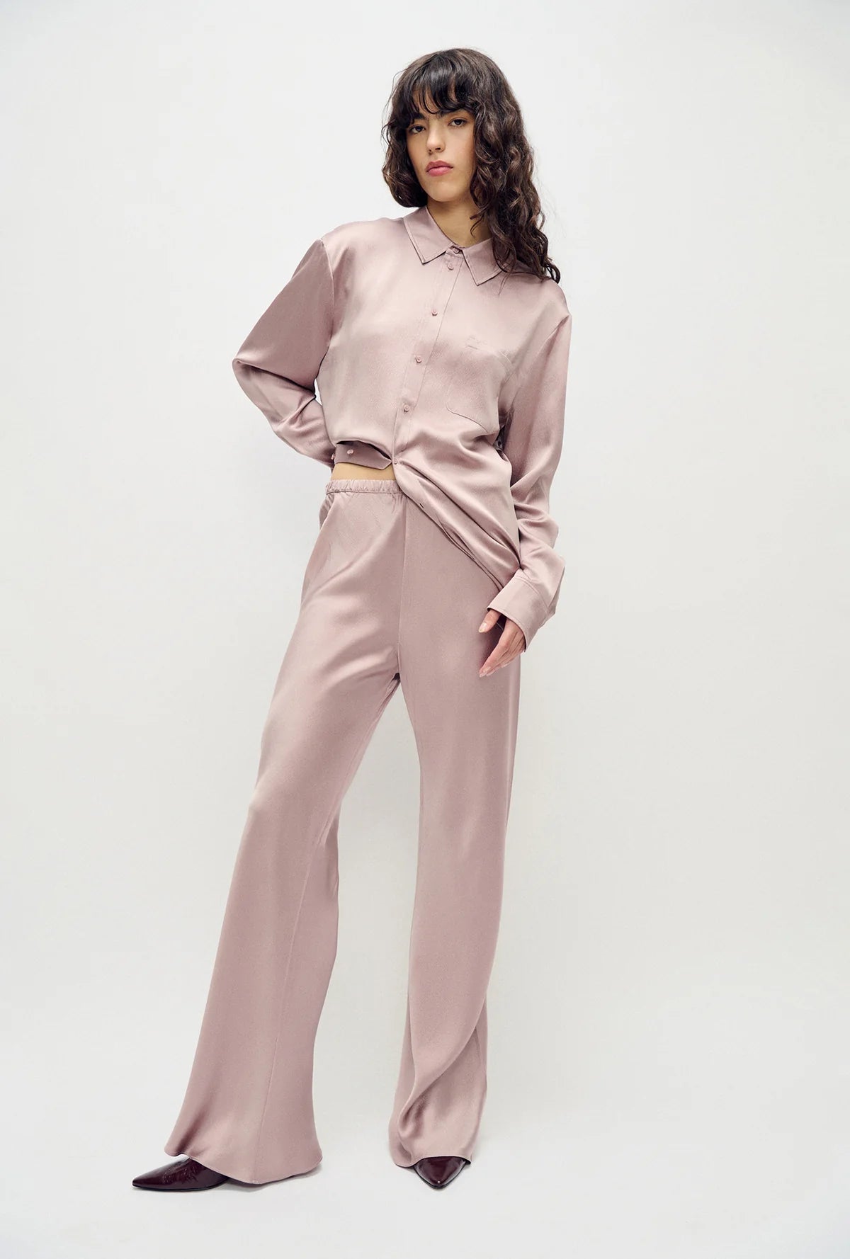 Hammered Bias Cut Pants Lasso