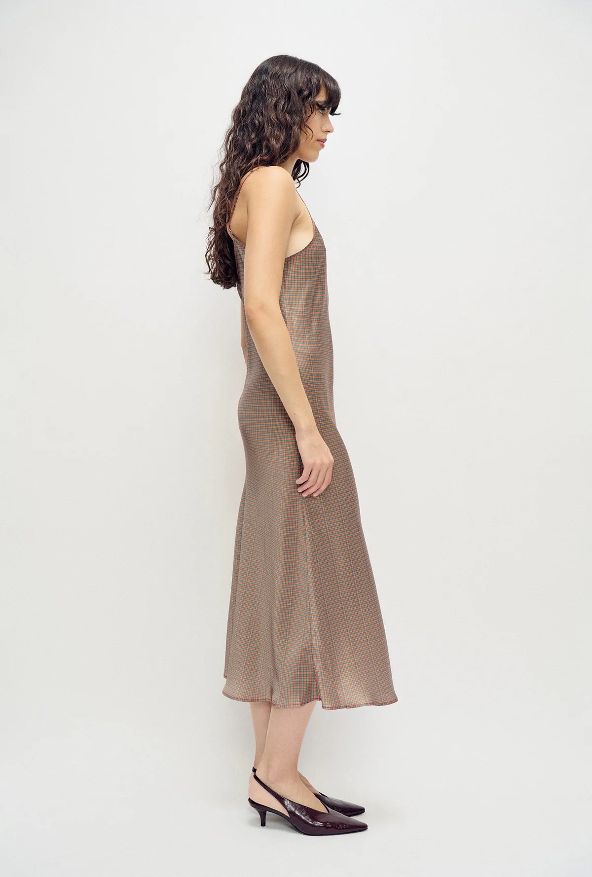 90s Slip Dress Micro Plaid - Silk Laundry