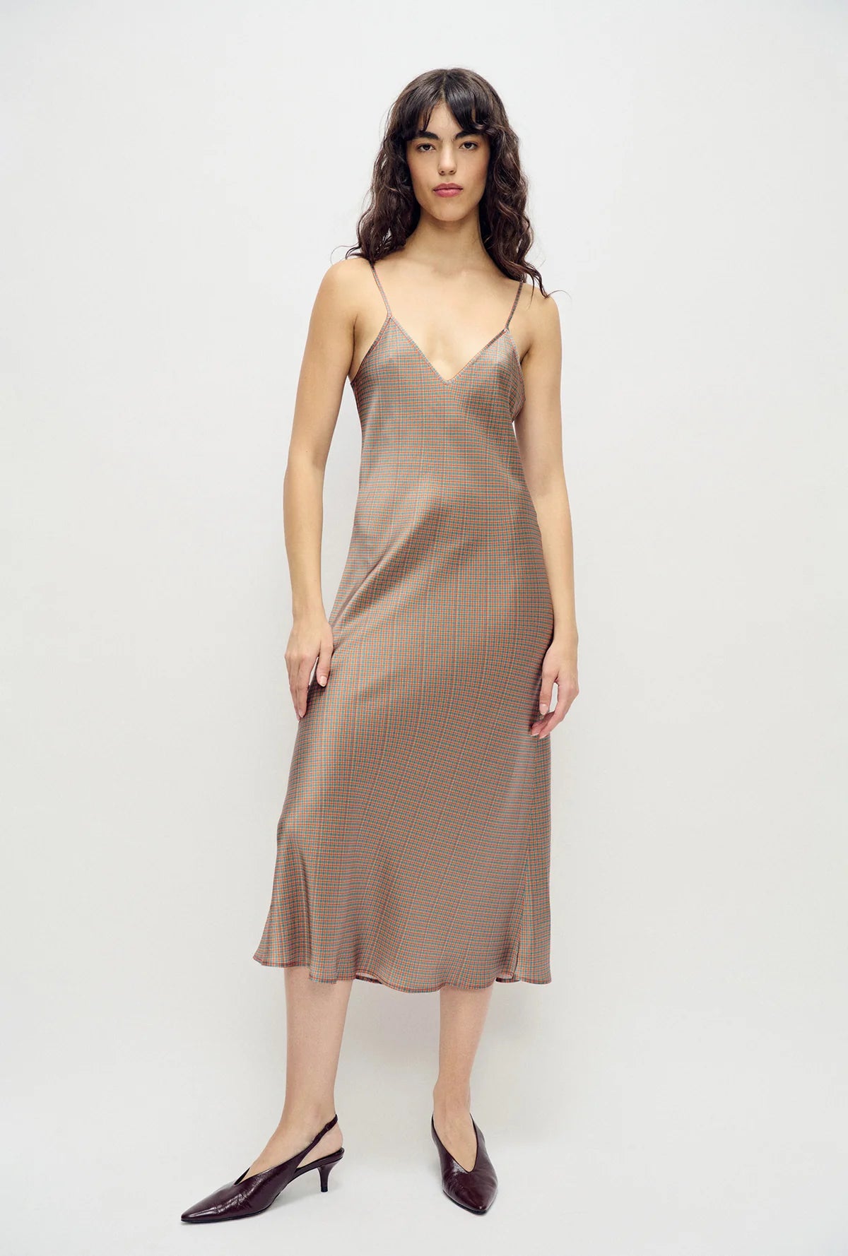 90s Slip Dress Micro Plaid - Silk Laundry