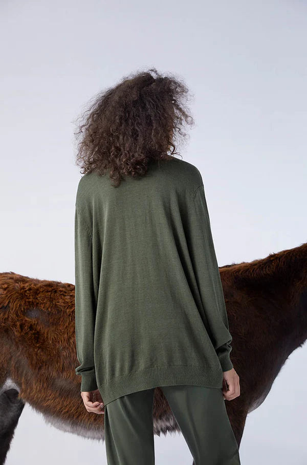 Cardigan Boyfriend Shirt Cedar
