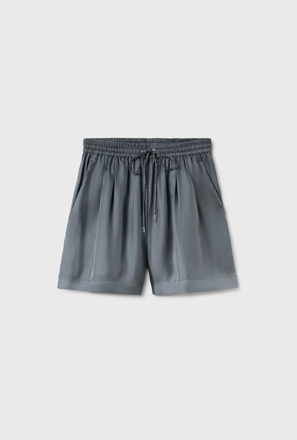 Twill Slouch Shorts Slate - Silk Laundry