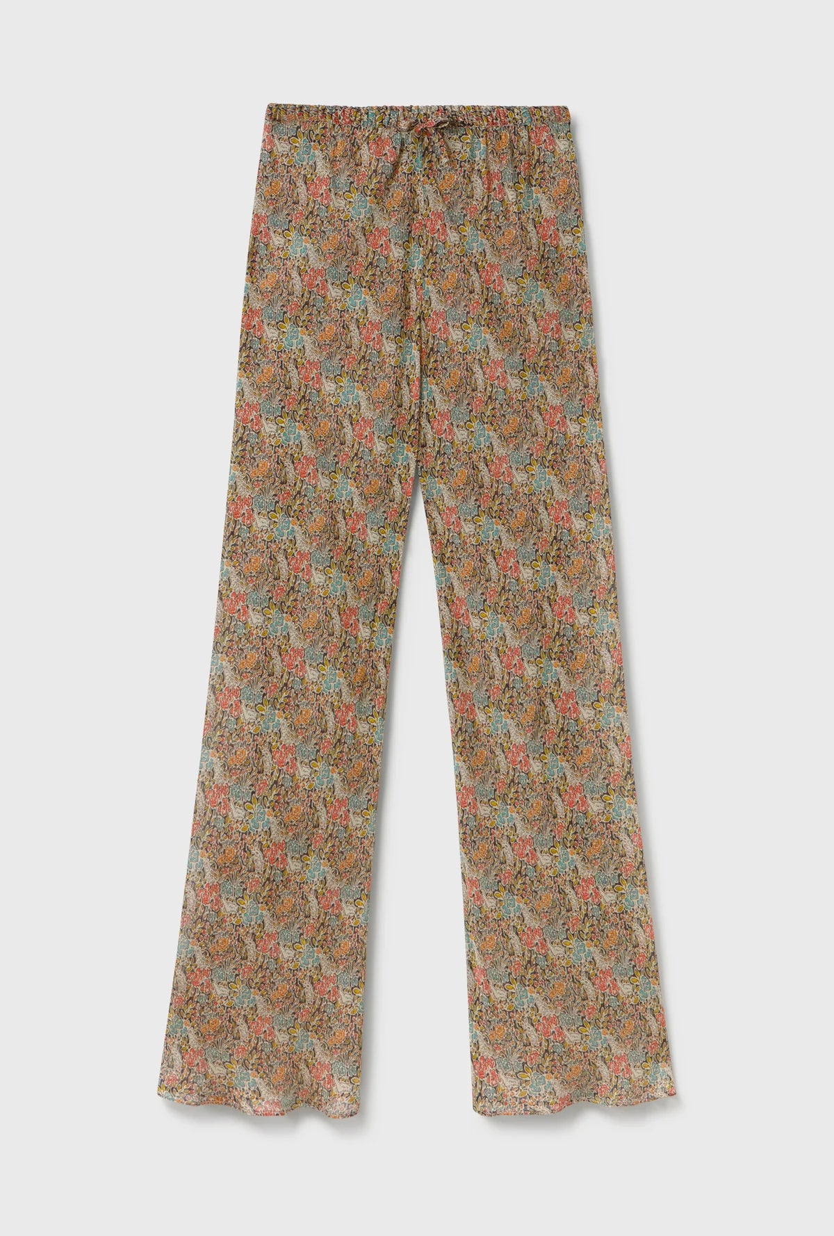 Chiffon Bias Cut Pants Sugar Floral