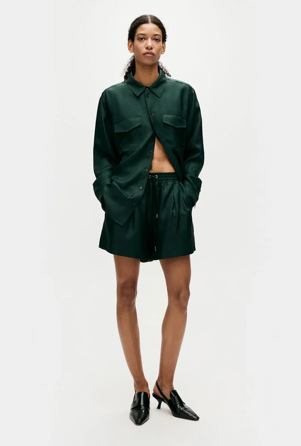 Twill Slouch Shorts Scarab - Silk Laundry