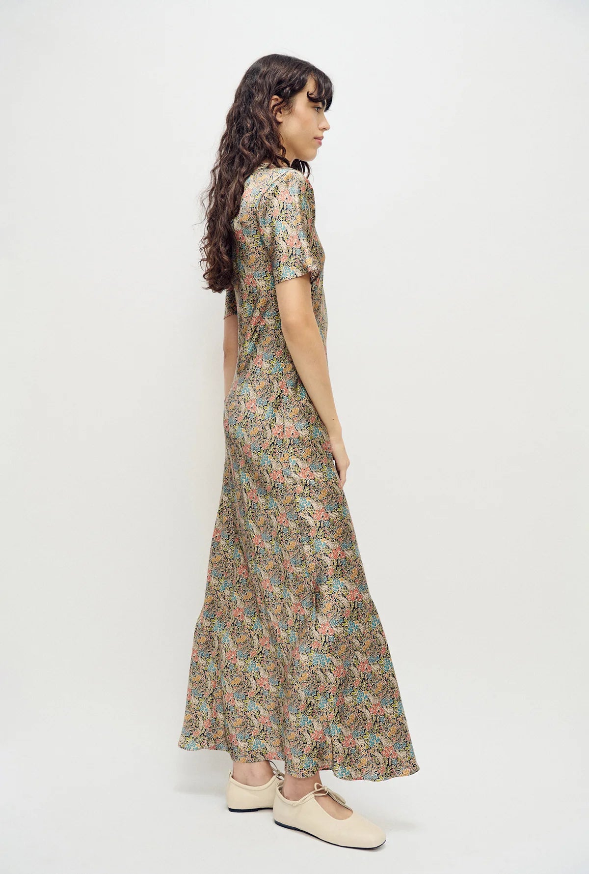Short Sleeve Bias Cut Dress Sugar Floral