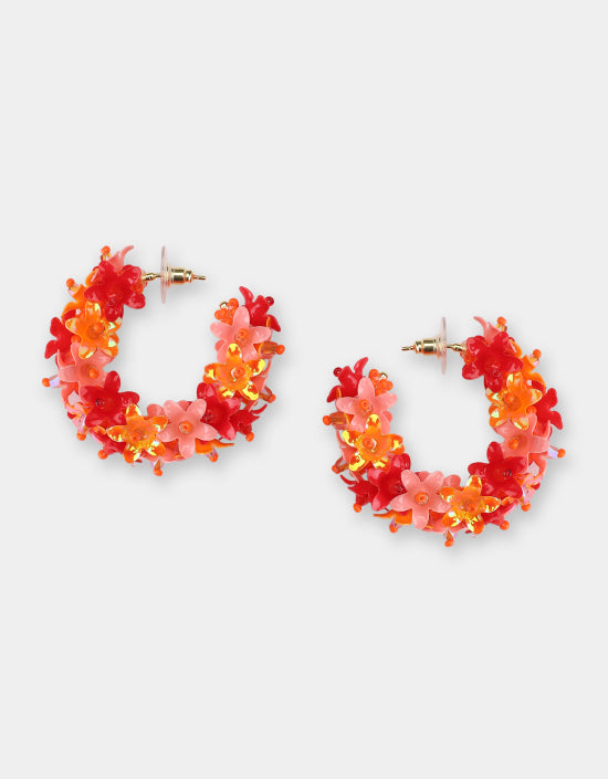 Flower Hoops Small - Olivia Dar