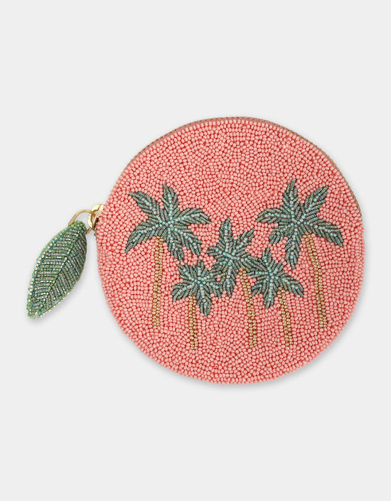 Palm Tree Coin Purse Pink