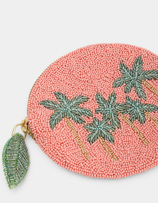 Palm Tree Coin Purse Pink
