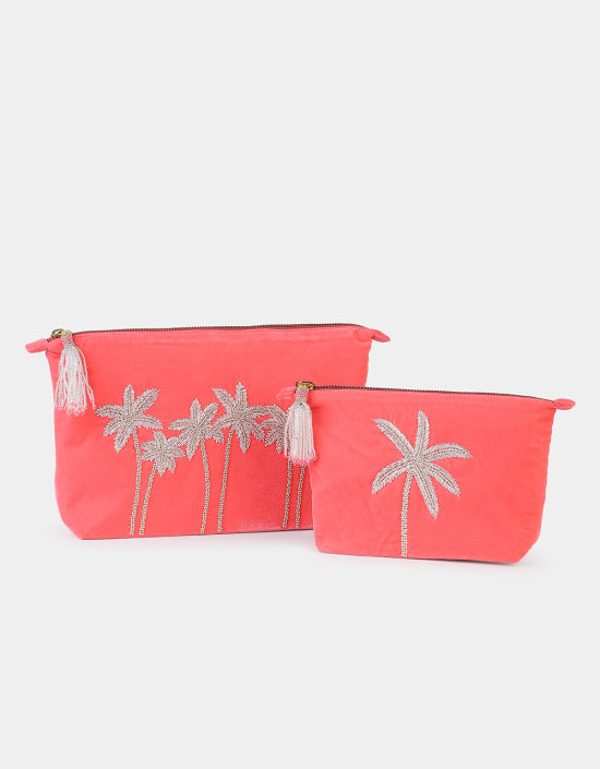Palm Trees Make up Bag Pink