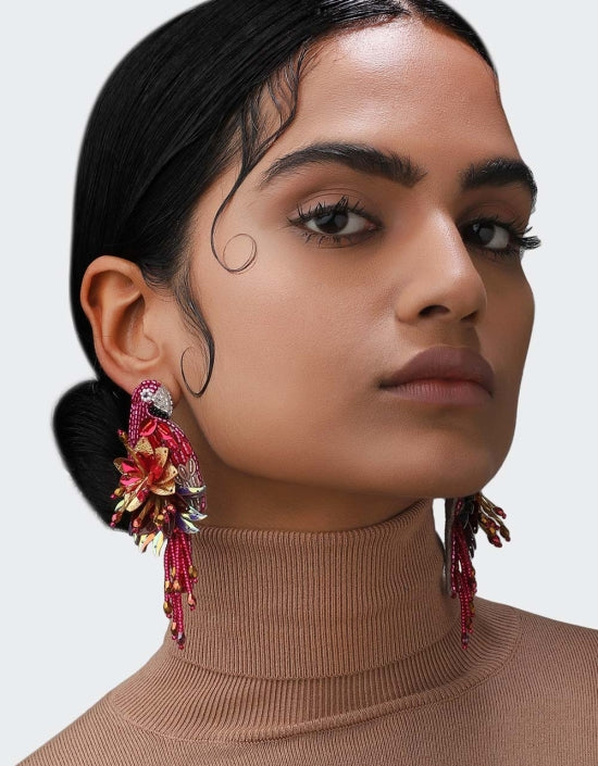 Parrot Earrings Fuchsia