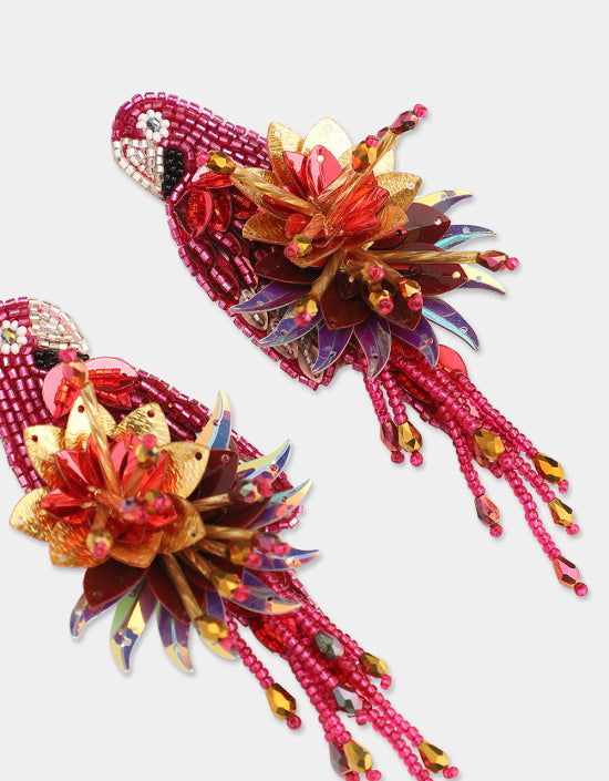 Parrot Earrings Fuchsia
