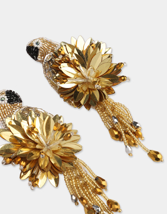 Parrot Earrings Gold
