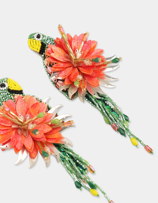 Parrot Earrings Light Khaki