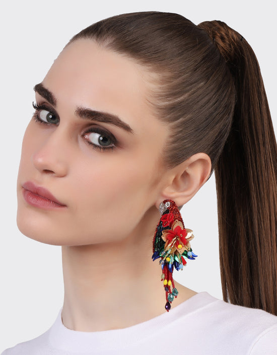Parrot Earrings Red