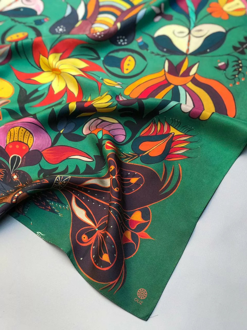 Silk Scarf “Forest song” F. Primachenko