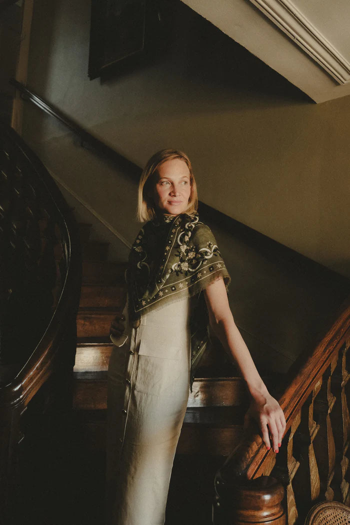 Scarf Secret Garden Olive