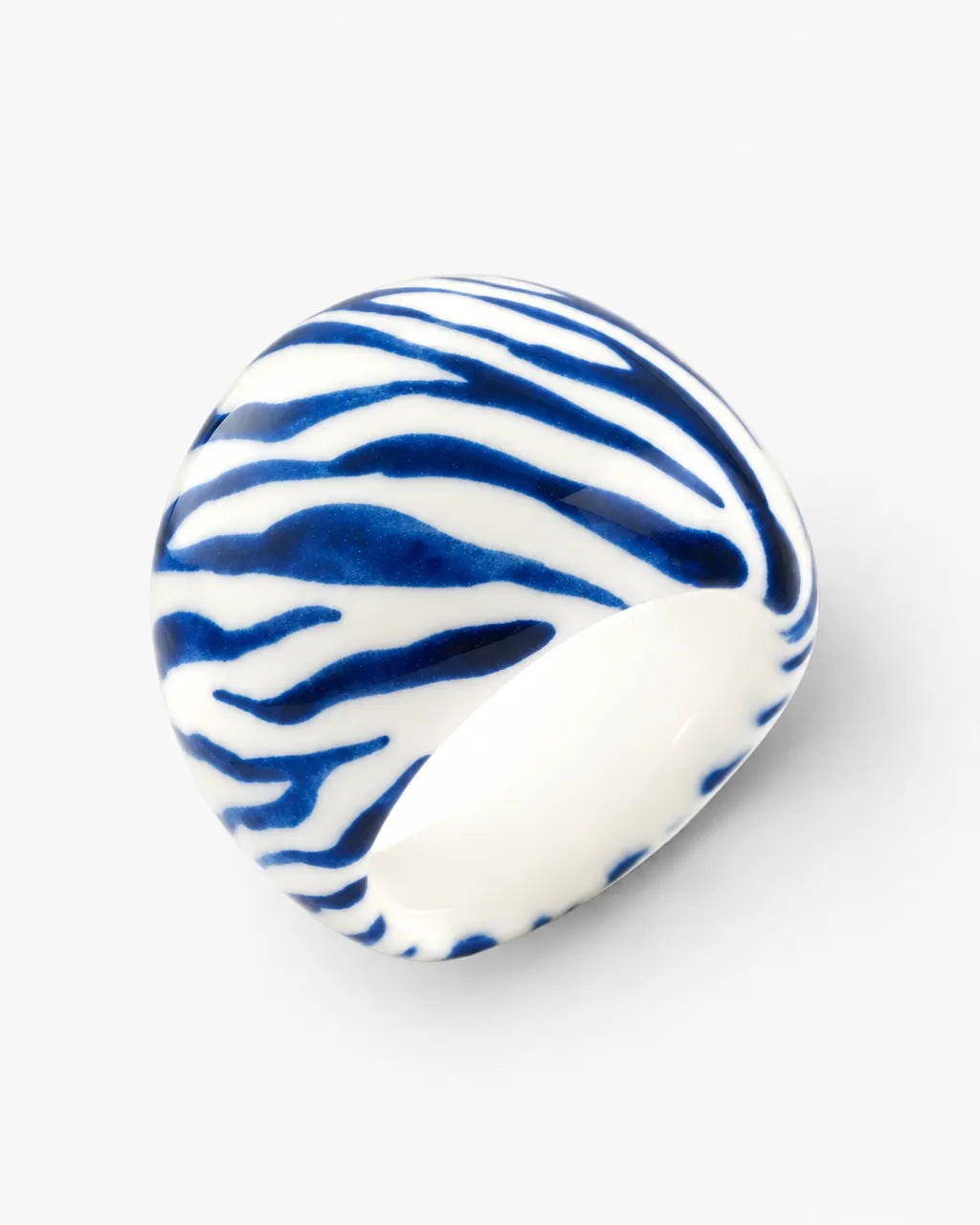 Blue Zebra Stripe Ring