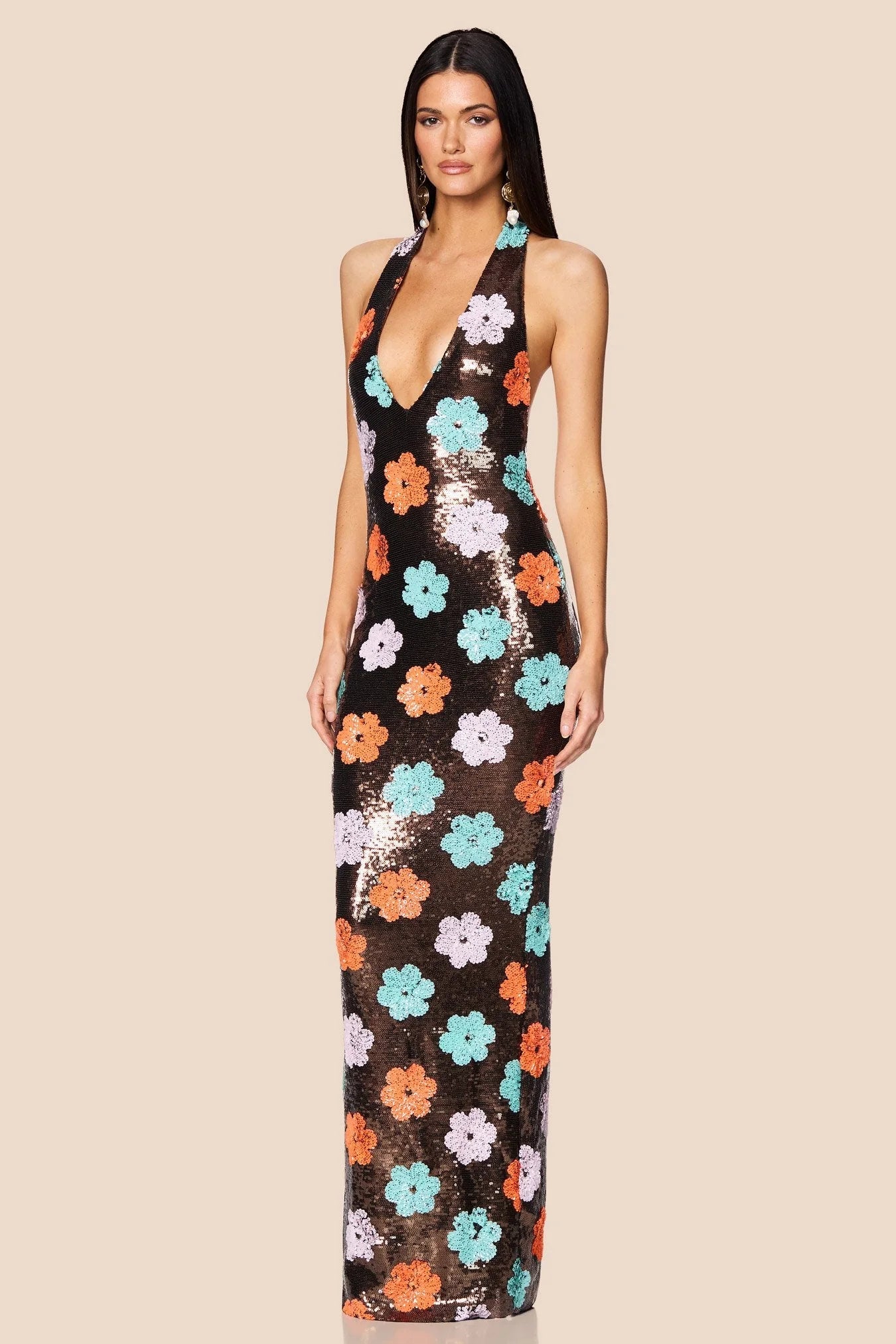 Sienna Halter Gown Floral - Nookie