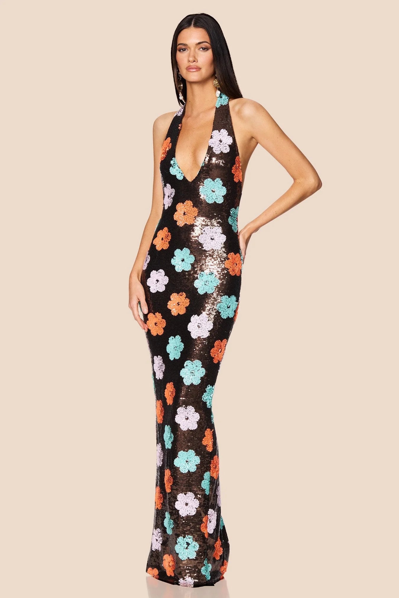Sienna Halter Gown Floral - Nookie