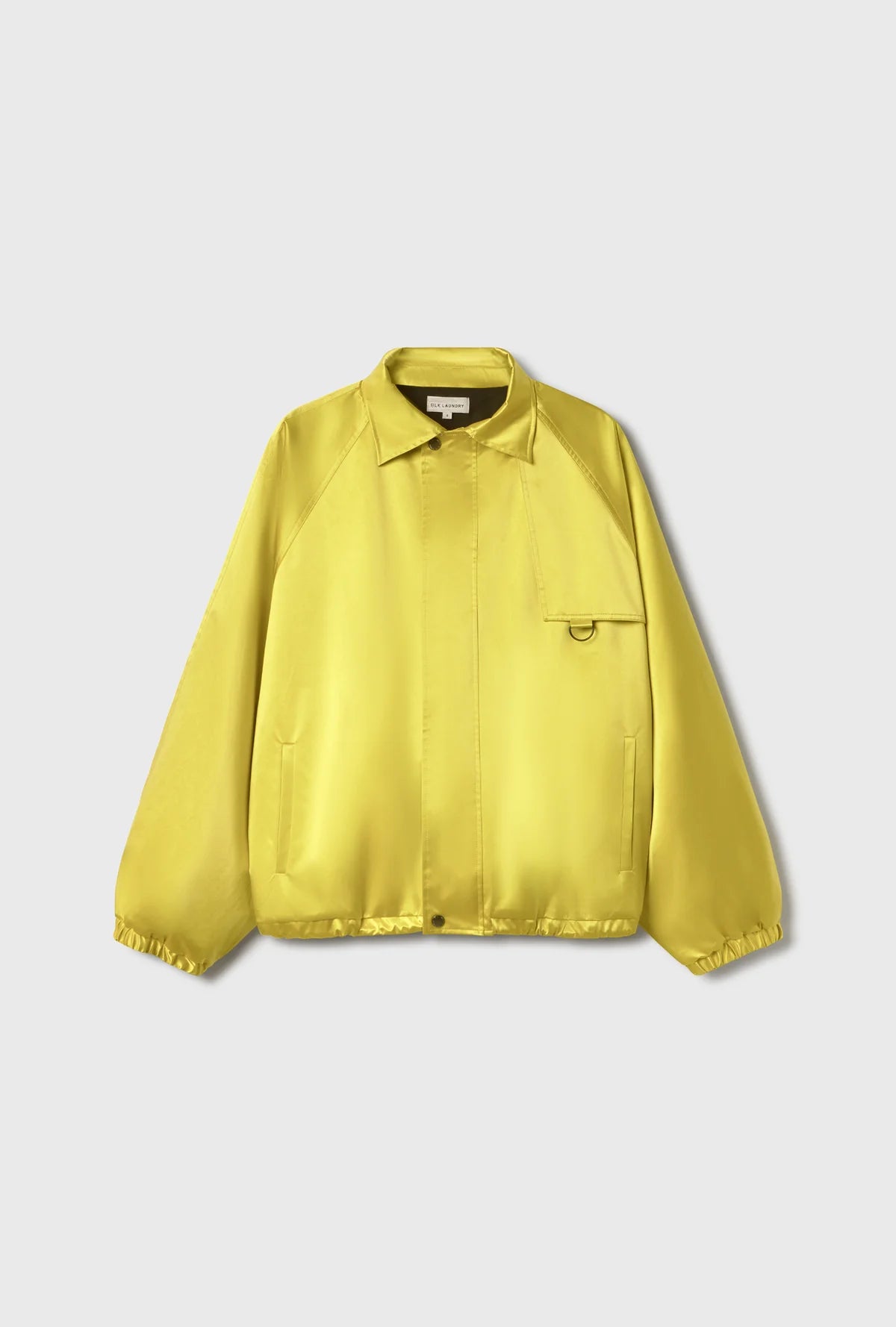 Coated Silk Bomber Jacket Wood Poppy Yellow