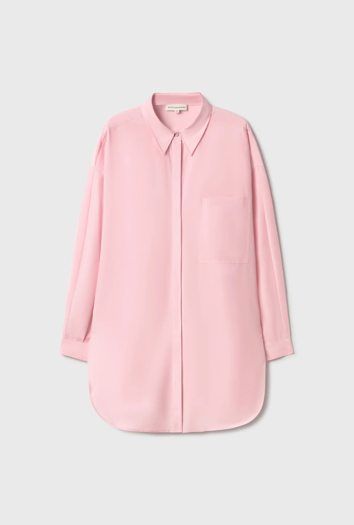 Cotton Silk Round Shirt Vintage Pink