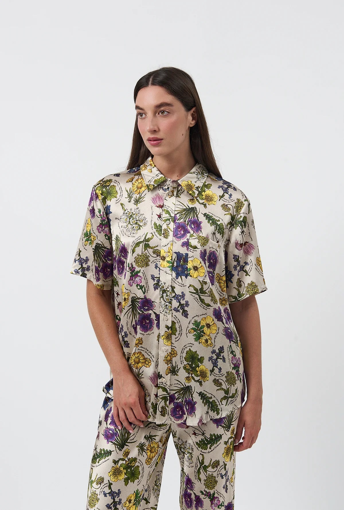 Short Sleeve Boyfriend Shirt Endangered Flowers