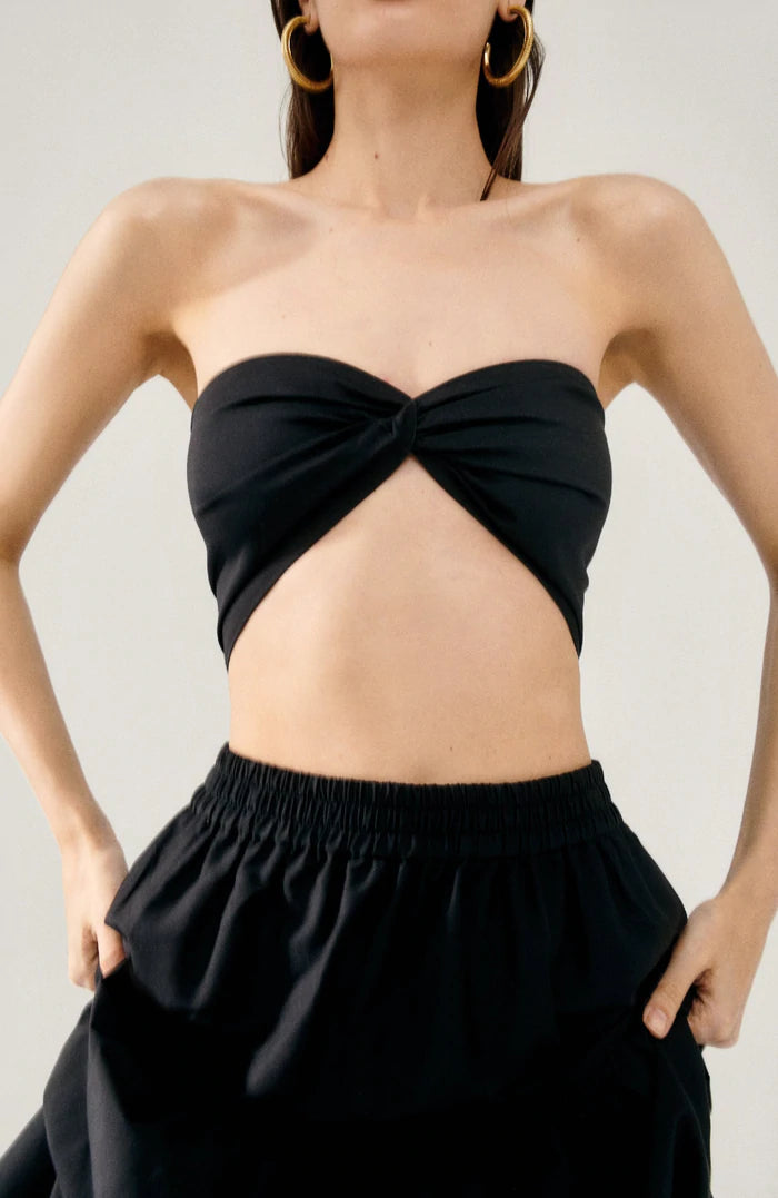 Cotton Silk Twist Top Black