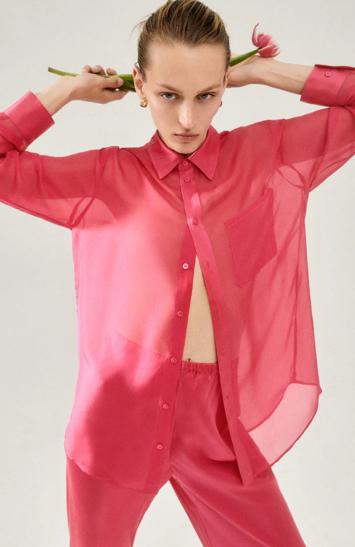Chiffon Boyfriend Shirt Lemuria