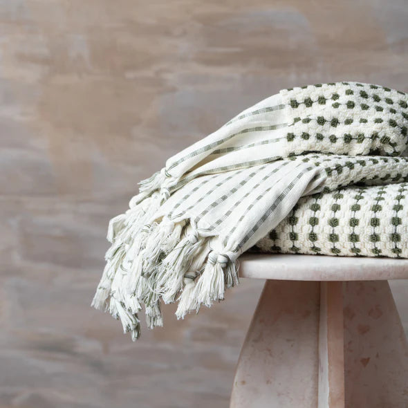 Chickpea Bath Sheet and Hand Towel Natural/Olive