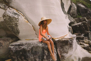The Bella Donna Crinkle Dress Apricot - Araminta James