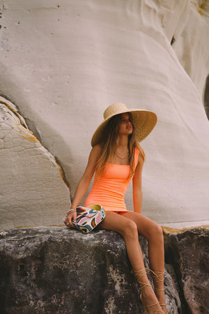 The Bella Donna Crinkle Dress Apricot - Araminta James