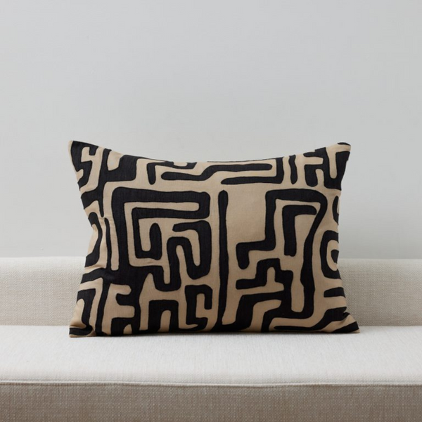 Kubu Applique Linen Cushion