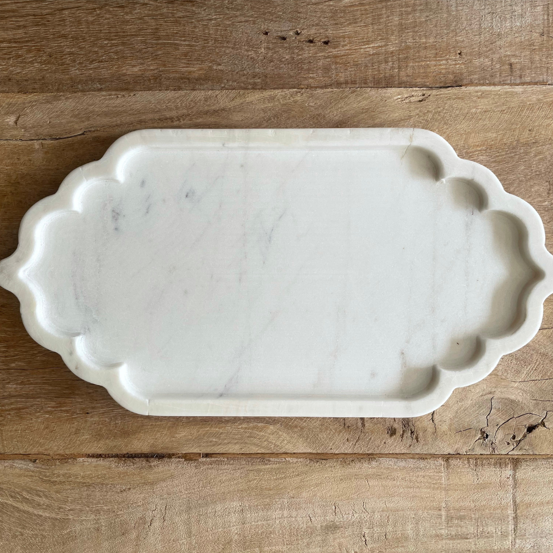 White Marble Mughal Tray