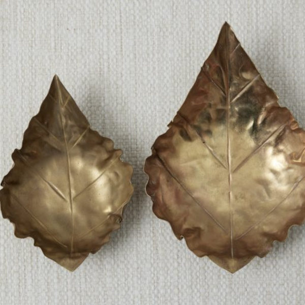 Brass Leaf Bowl Set of 2