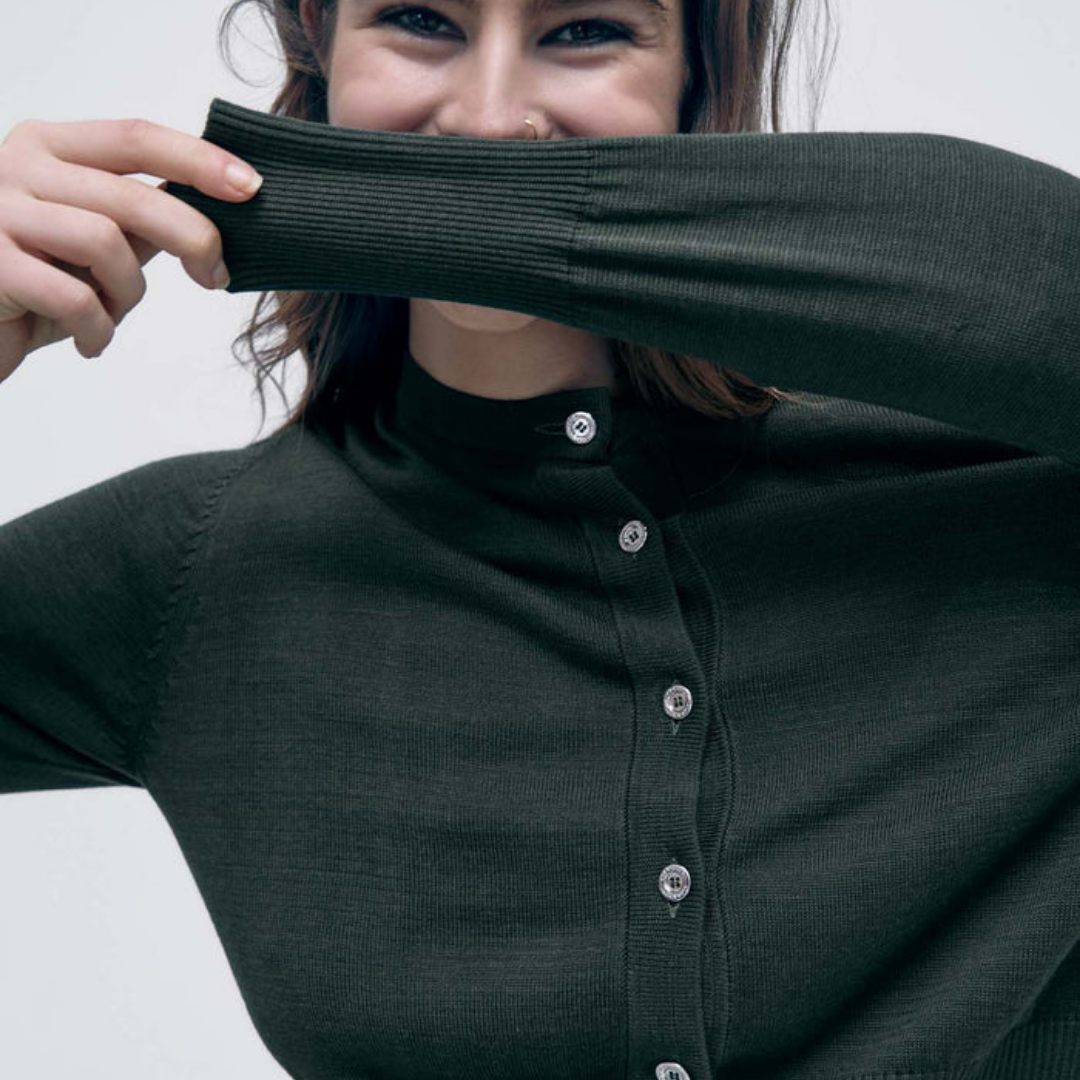 Cropped Cardigan Cedar