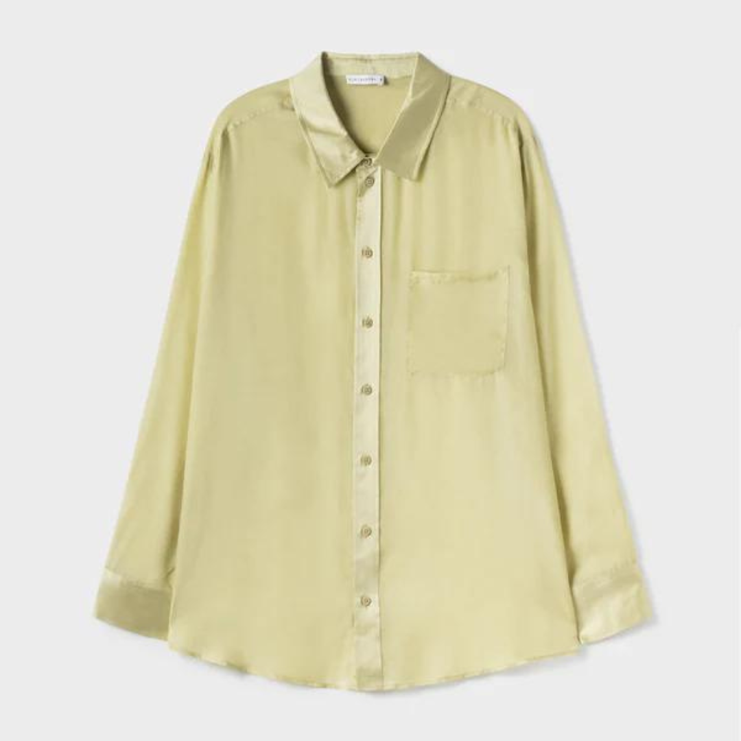 Silk Laundry Sage Boyfriend Shirt