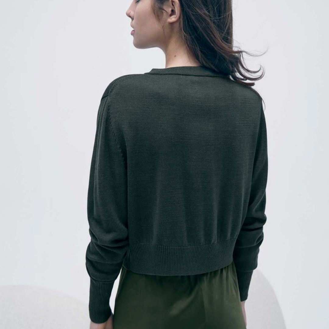 Cropped Cardigan Cedar