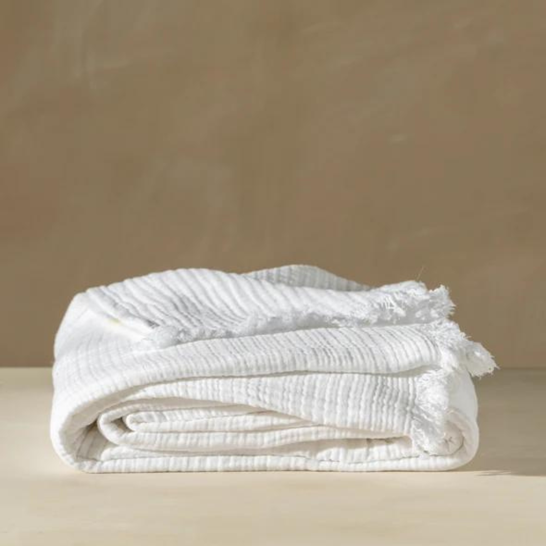 Enes Bed Cover White
