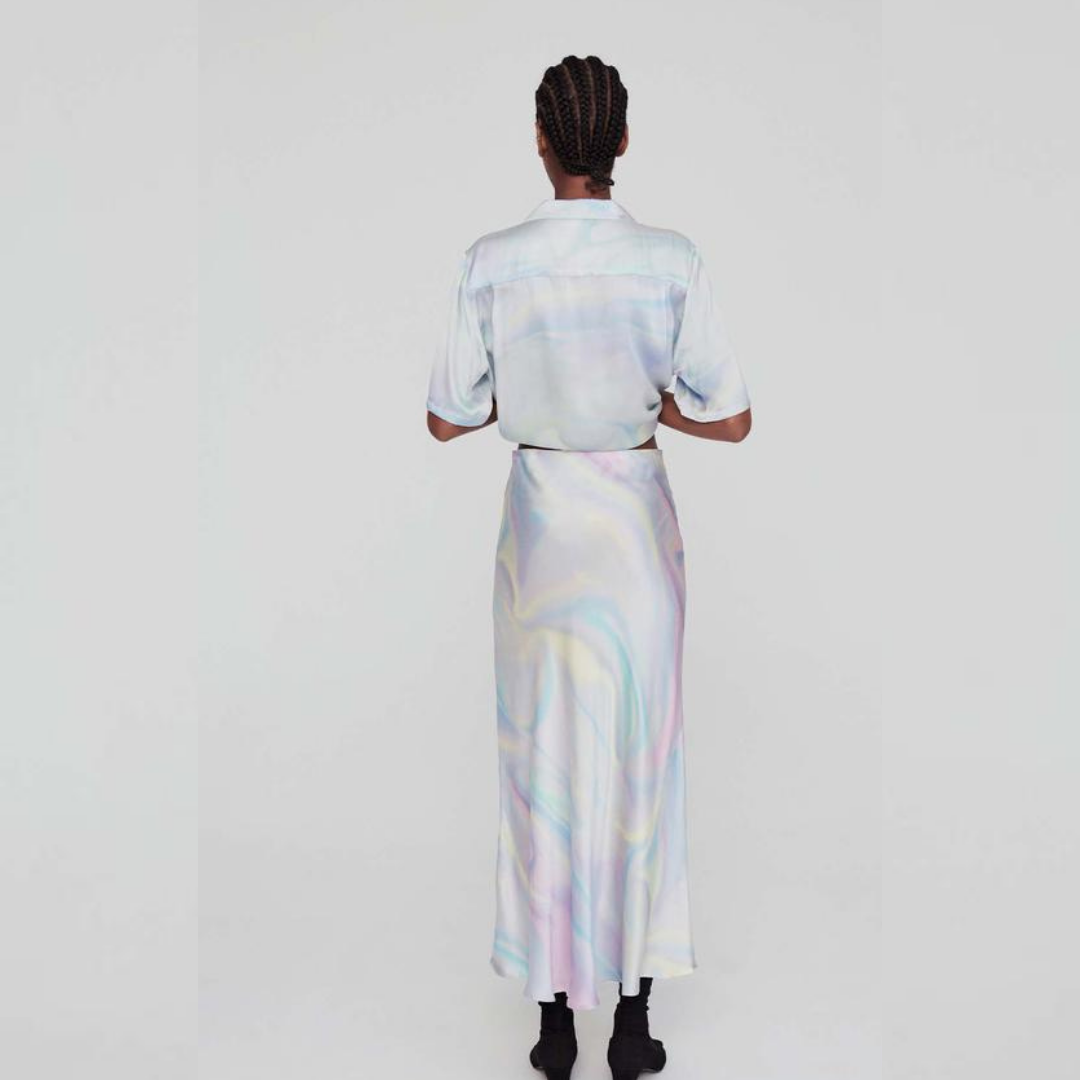 Long Bias Cut Skirt Rainbow