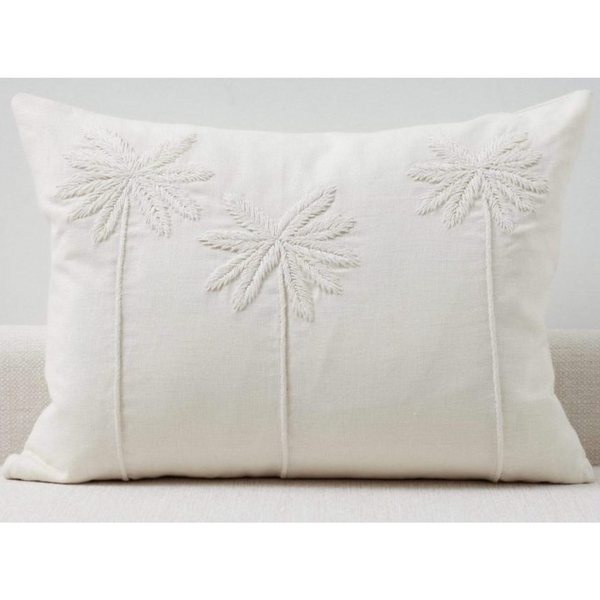 Suarga White Raffia Palm Cushion - Leilah