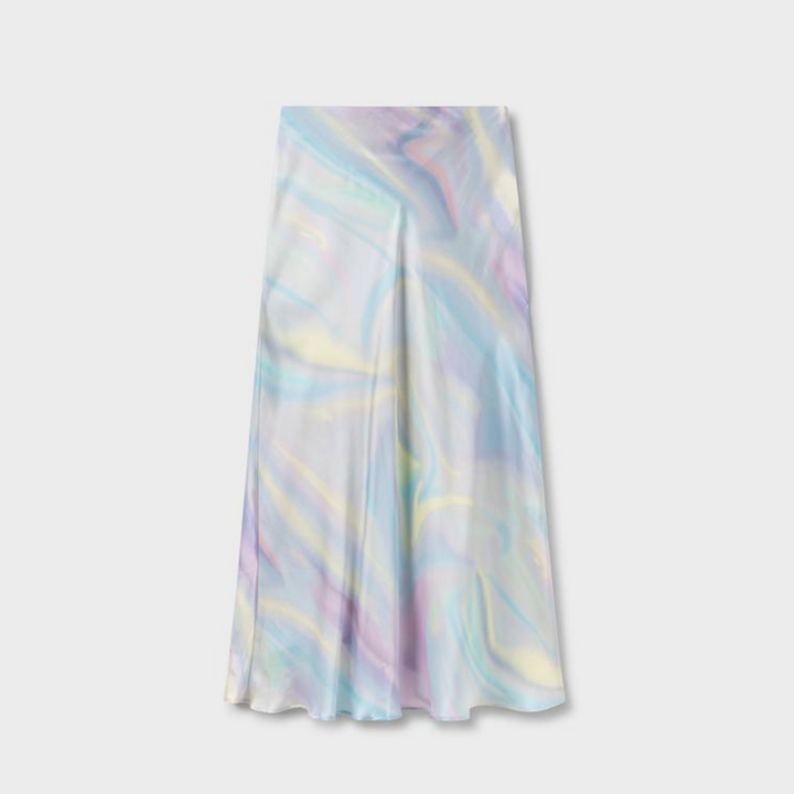 Silk Laundry Rainbow Bias Cut Skirt