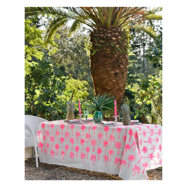 Tablecloth Palms Neon Pink - Aquadoor