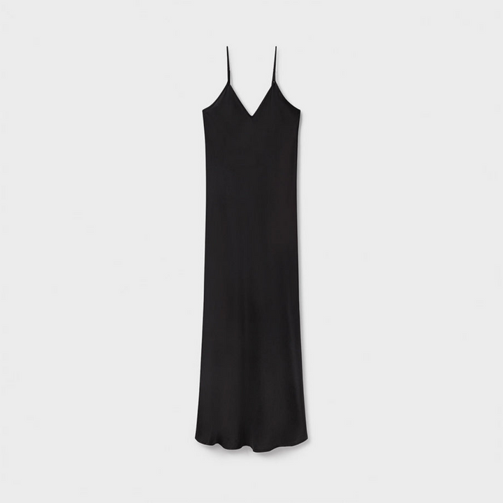 Silk Laundry Black Slip Dress